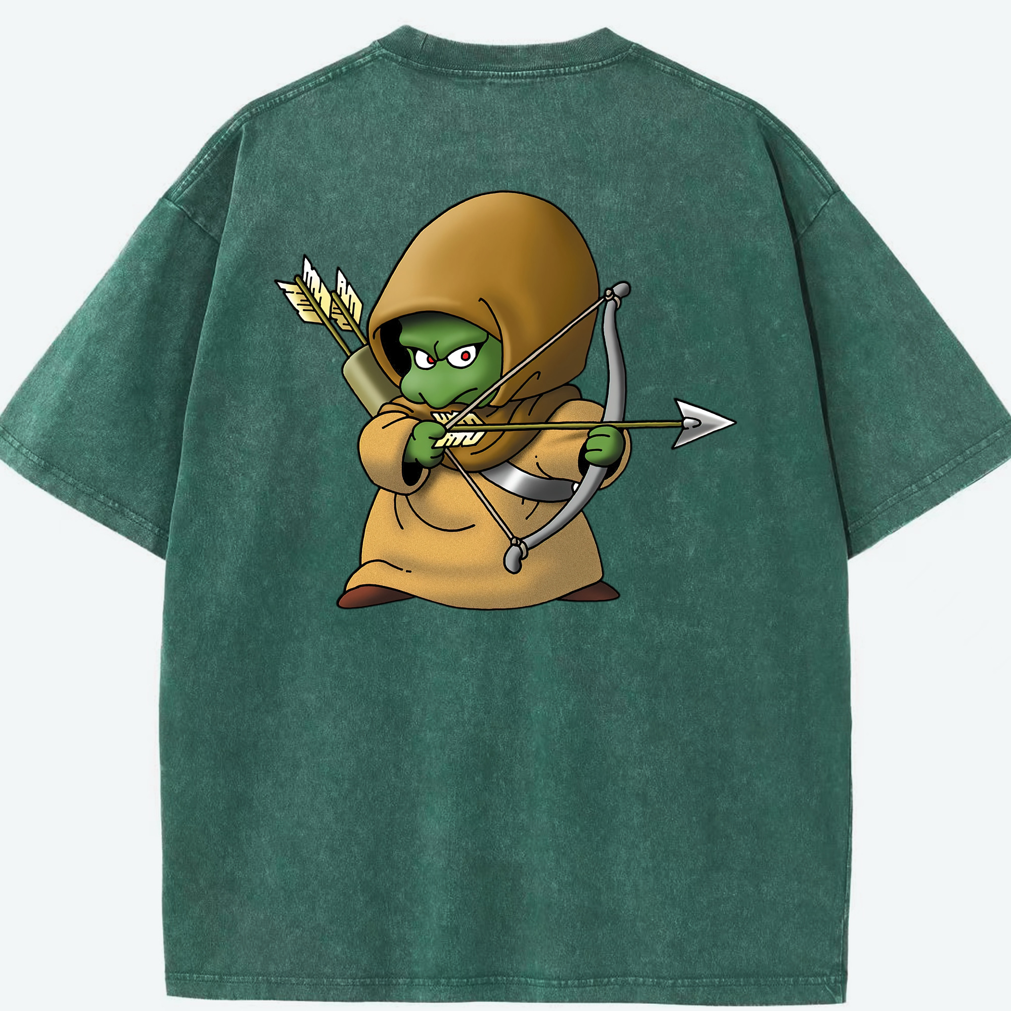 （画像用） ドラゴンクエスト Doragon Kuesuto Dragon Quest 綿100% ヴィンテージ風 半袖Tシャツ（背面プリント）